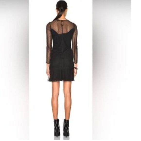 Rag & Bone - Black, silk Charlotte mini dress size 10 - Picture 3 of 11